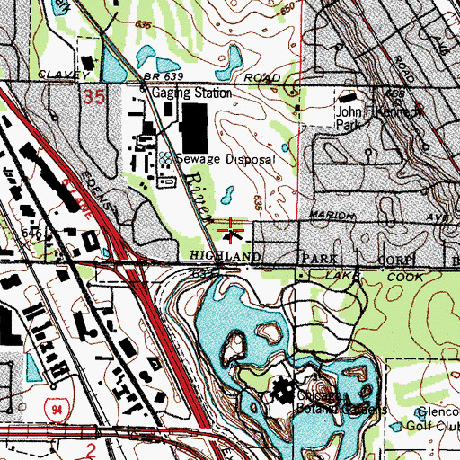 Topographic Map of Lakeside Congregation for Reform Judaism, IL