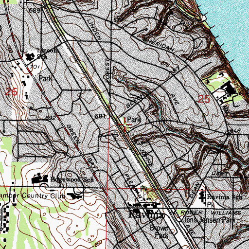 Topographic Map of Idlewild Park, IL
