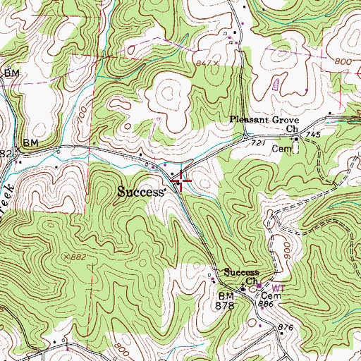 Topographic Map of Success Post Office (historical), OH