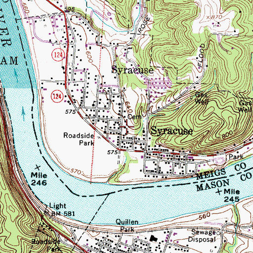 Topographic Map of Syracuse Post Office, OH