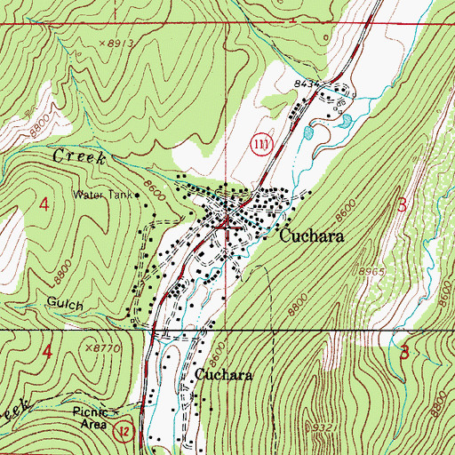 Topographic Map of Cuchara, CO