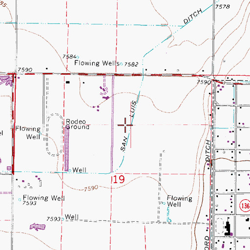 Topographic Map of San Luis Ditch, CO