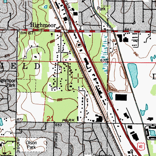 Topographic Map of Leonardi Park, IL