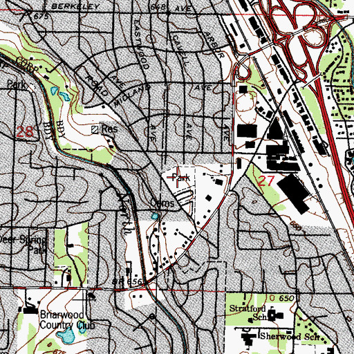 Topographic Map of Mooney Park, IL