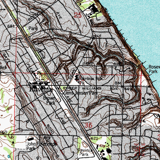 Topographic Map of Roger Williams Park, IL