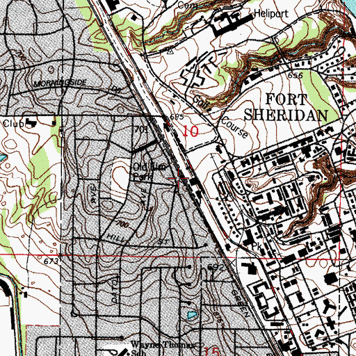 Topographic Map of Sherwood Park, IL