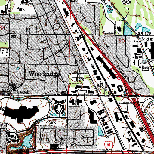 Topographic Map of Woodridge Park, IL