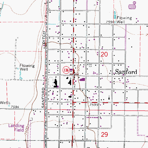Topographic Map of Sanford, CO