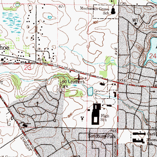 Topographic Map of Church of the Nazarene, IL