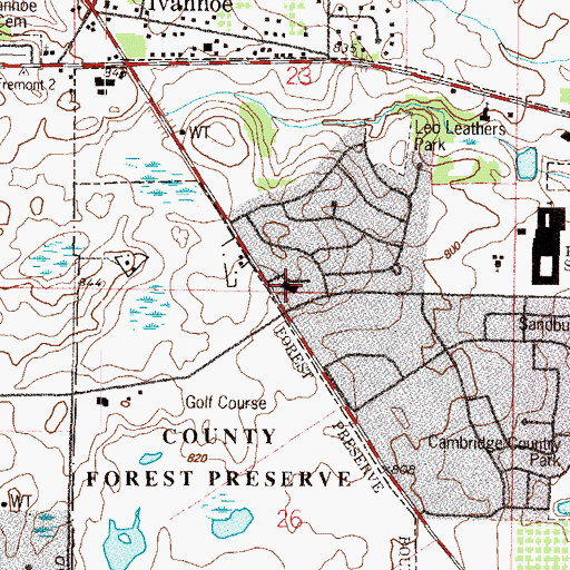 Topographic Map of Faith Lutheran Church, IL