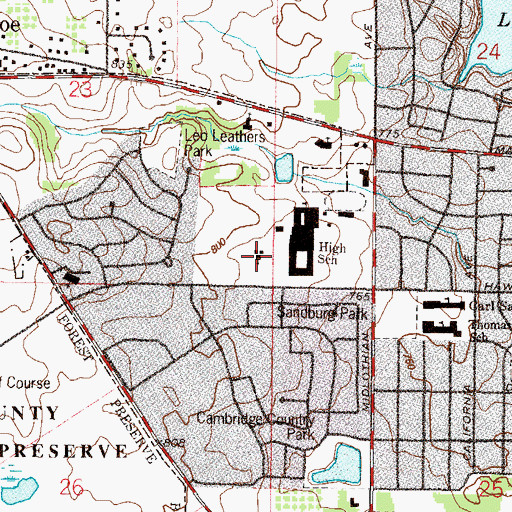 Topographic Map of Kirk of the Lakes Presbyterian Church, IL
