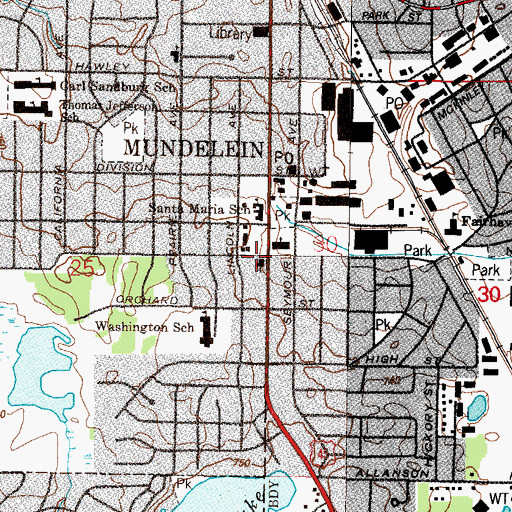 Topographic Map of Saint Andrews Lutheran Church, IL