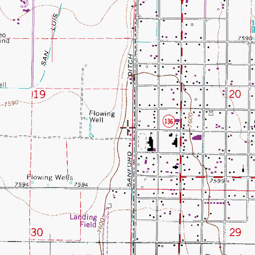 Topographic Map of Sanford Ditch, CO