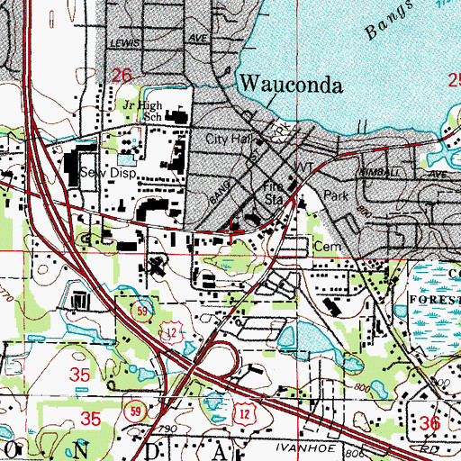 Topographic Map of Transfiguration Church, IL