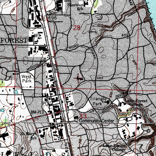 Topographic Map of Church of the Holy Spirit, IL