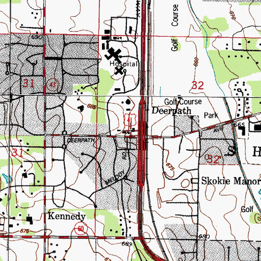 Topographic Map of Faith Lutheran Church, IL