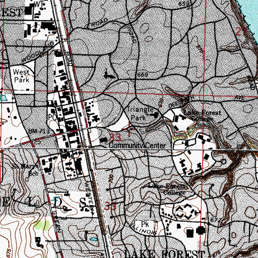 Topographic Map of First Church of Christ Scientist, IL