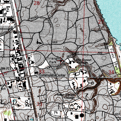Topographic Map of First Presbyterian Church, IL