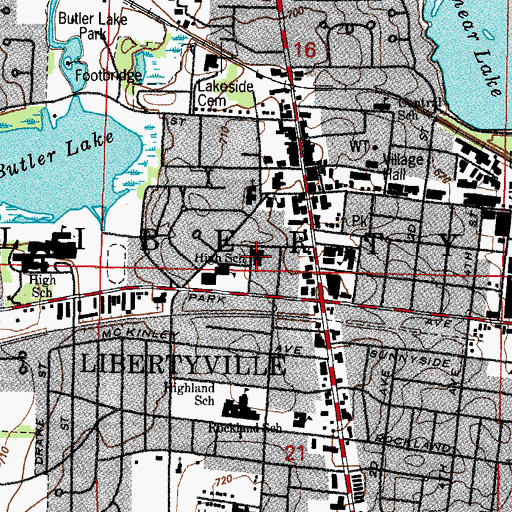 Topographic Map of First Presbyterian Church, IL