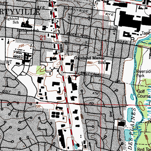 Topographic Map of Grace Lutheran Church, IL