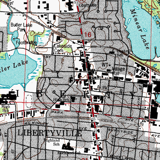 Topographic Map of Saint Lawrence's Episcopal Church, IL