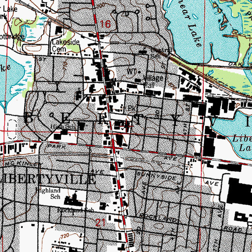 Topographic Map of Saint Joseph Parish School, IL