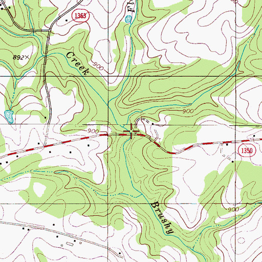 Topographic Map of Mooneys Mill (historical), NC