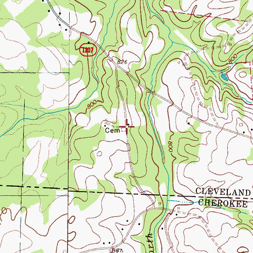 Topographic Map of Ruppe Cemetery, NC