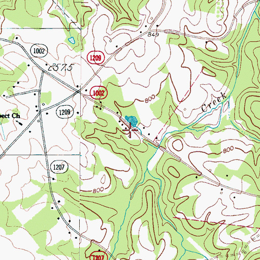 Topographic Map of Wood Cemetery, NC