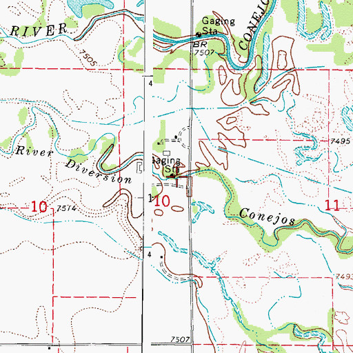 Topographic Map of Conejos River Diversion, CO