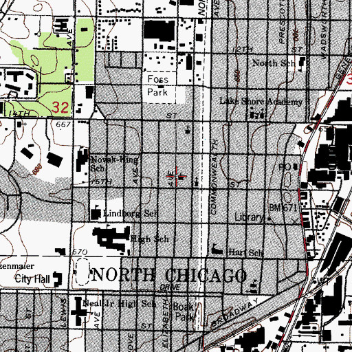 Topographic Map of First Corinthian Baptist Church, IL