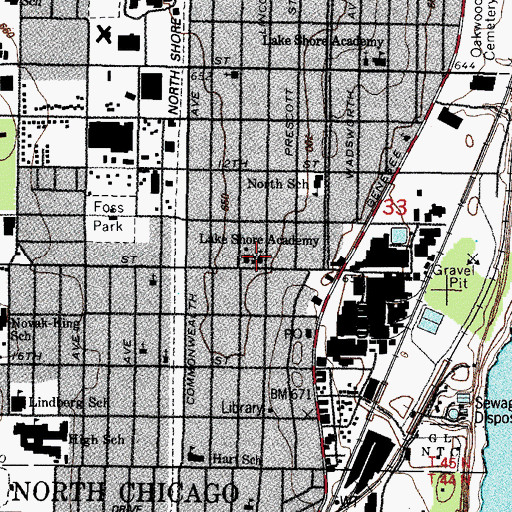 Topographic Map of Queen of Peace Catholic Church, IL