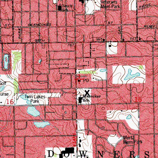 Topographic Map of Westmont Post Office, IL