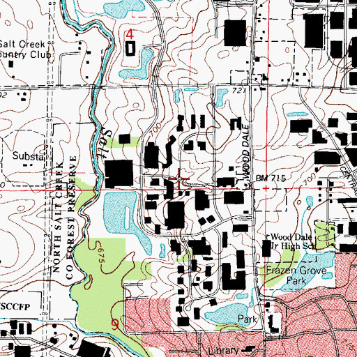 Topographic Map of Oakwood Commerce Center, IL