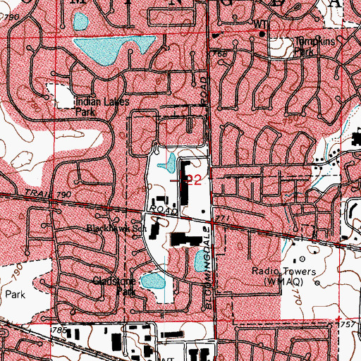 Topographic Map of Westlake Plaza Shopping Center, IL