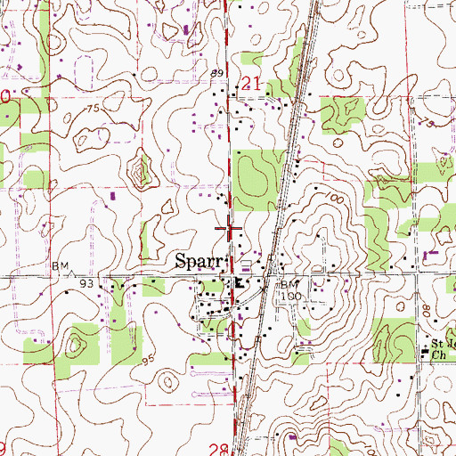 Topographic Map of Sparr United Methodist Church, FL