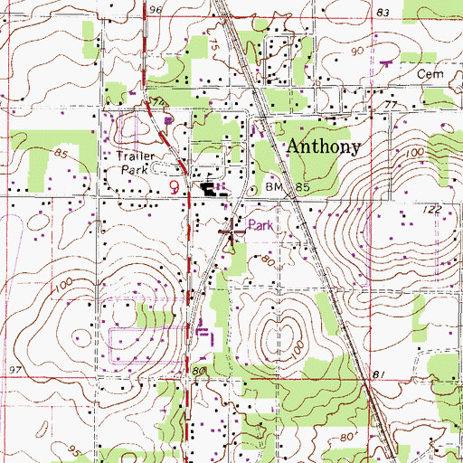 Topographic Map of Kingdom Hall of Jehovah's Witnesses, FL