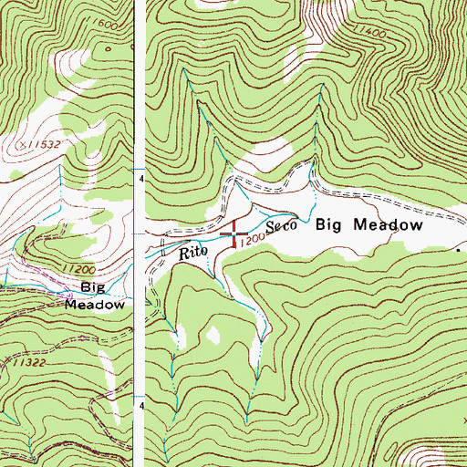 Topographic Map of Big Meadow, CO
