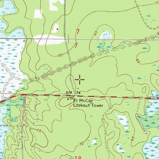 Topographic Map of Pine United Methodist Church, FL