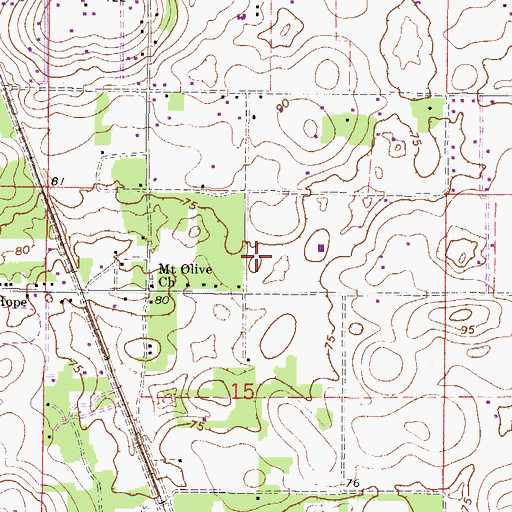 Topographic Map of Zion Hill Church of God in Christ, FL