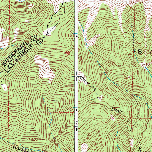 Topographic Map of Apishapa Trail, CO