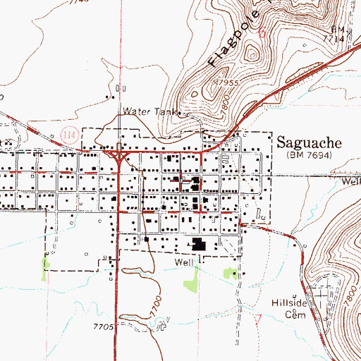 Topographic Map of Sagauache County Comprehensive Health Clinic, CO