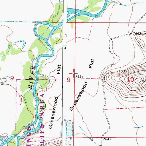 Topographic Map of Greasewood Flat, CO