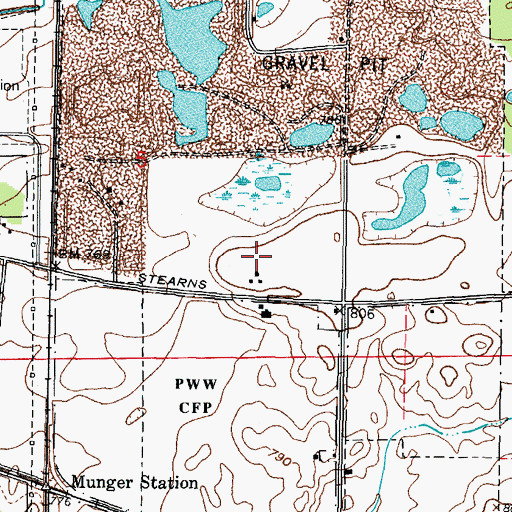 Topographic Map of Brewster Creek Business Park, IL