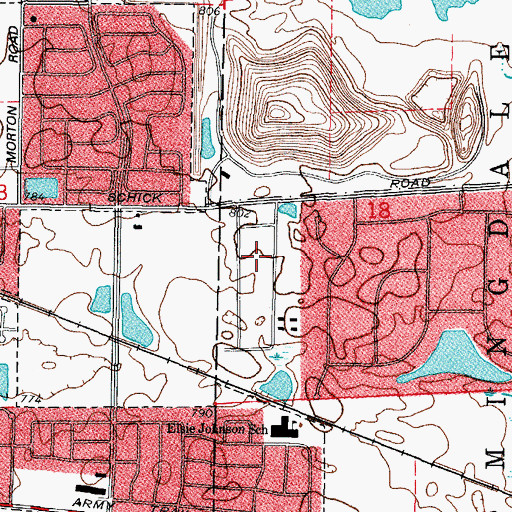 Topographic Map of Hanover Business Park, IL