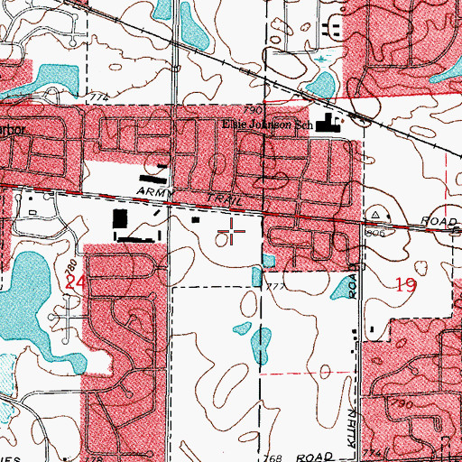 Topographic Map of Heritage Plaza Shopping Center, IL