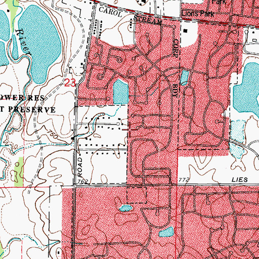 Topographic Map of Charger Park, IL