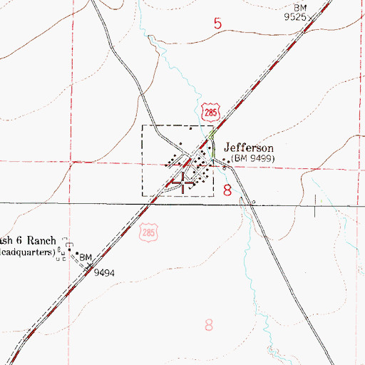 Topographic Map of Jefferson Community Church, CO