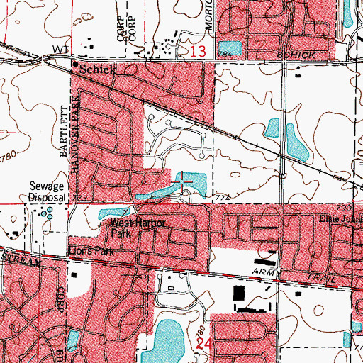 Topographic Map of East Harbor Park, IL