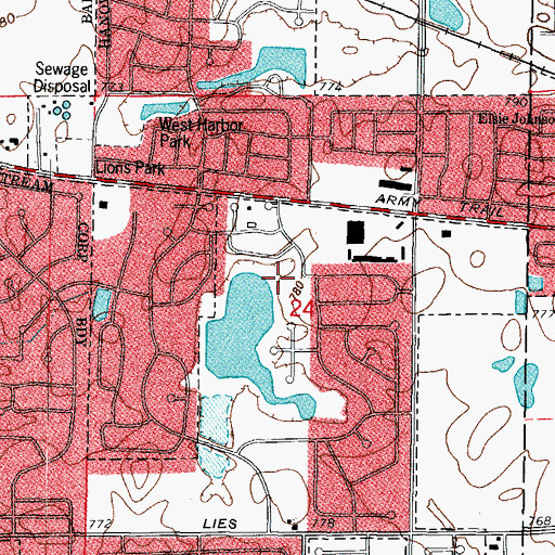 Topographic Map of Heritage Lake Park, IL